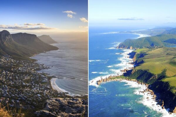 Cape Town At Sunset And Aerial View Of The Knysna Garden Route South Africa